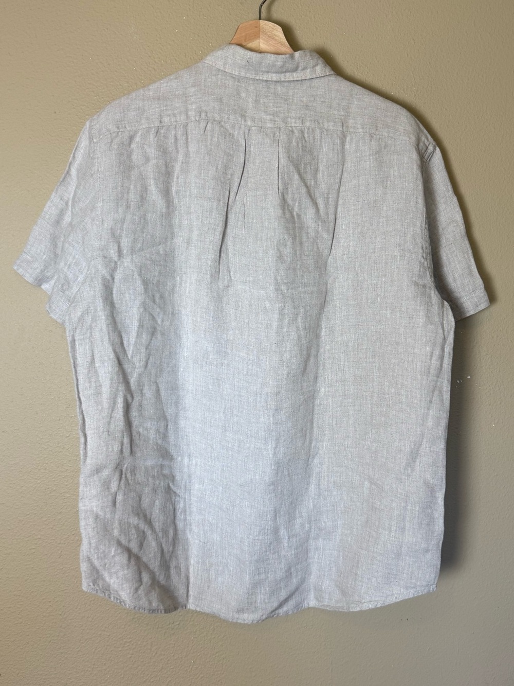 J. Crew Men's Short-Sleeve Linen Button-Down Shirt Pebble Gray Large - Picture 3 of 5